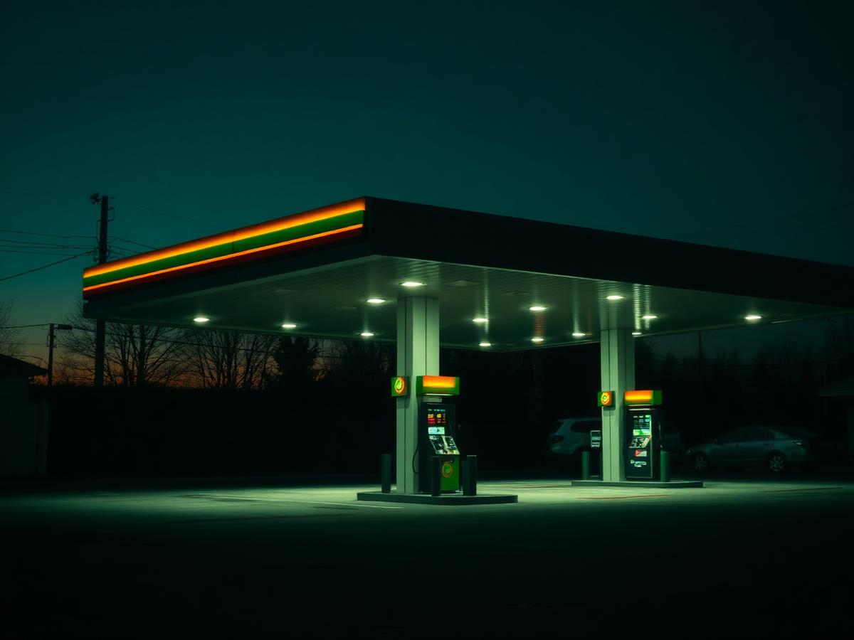 Gas station at dusk